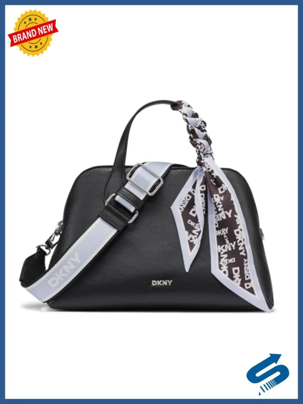 Satchel crossbody with detachable scarf style purse handbag